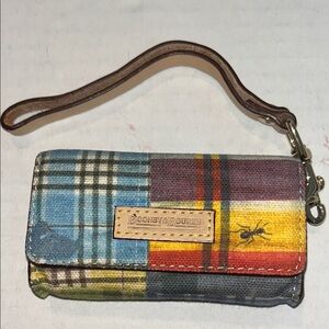 Dooney & Bourke Madras Picnic Ants small plaid wristlet card case